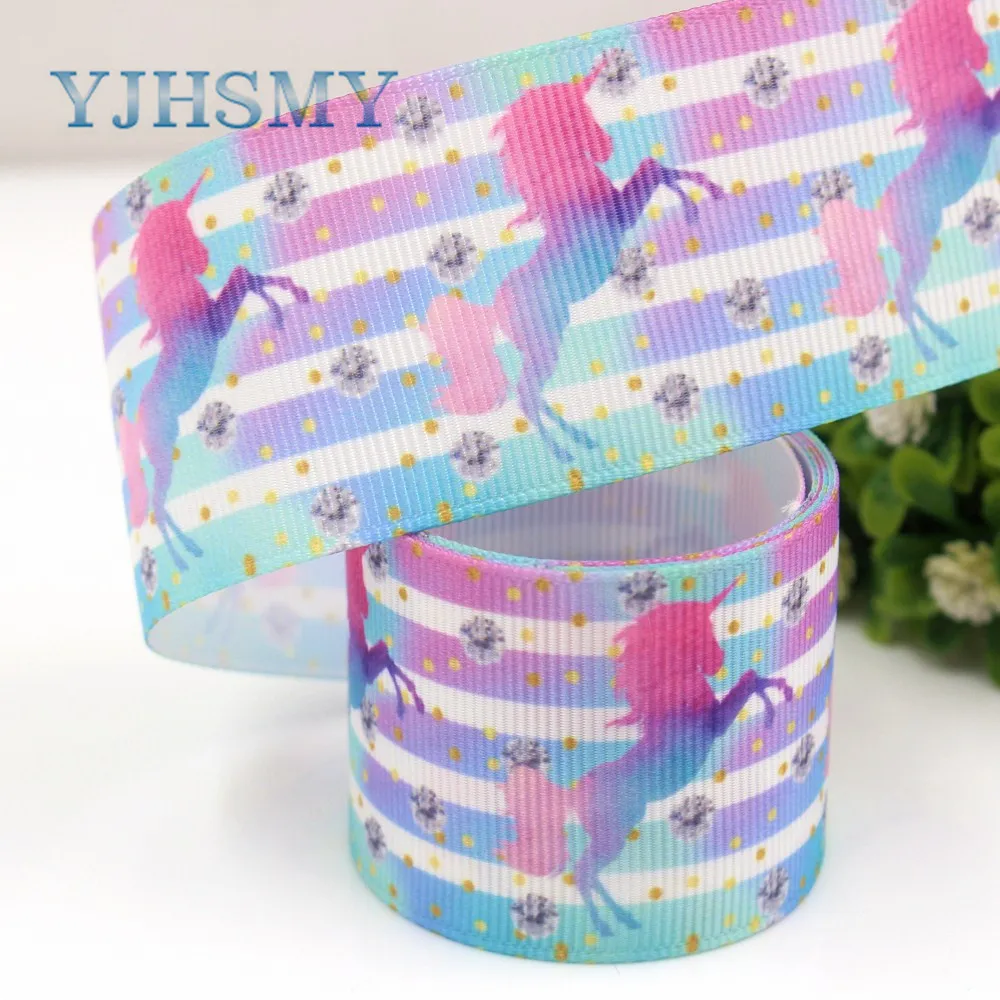 YJHSMY G-18821-1001,10 yards 38 mm Cartoon Ribbons Thermal transfer Printed grosgrain Wedding Accessories,DIY handmade material