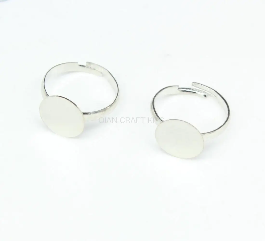 

Bulk lot 300pcs Silver Ring Blank modern band, adjustable rings pad 12mm Blanks Nickel Free thin ring