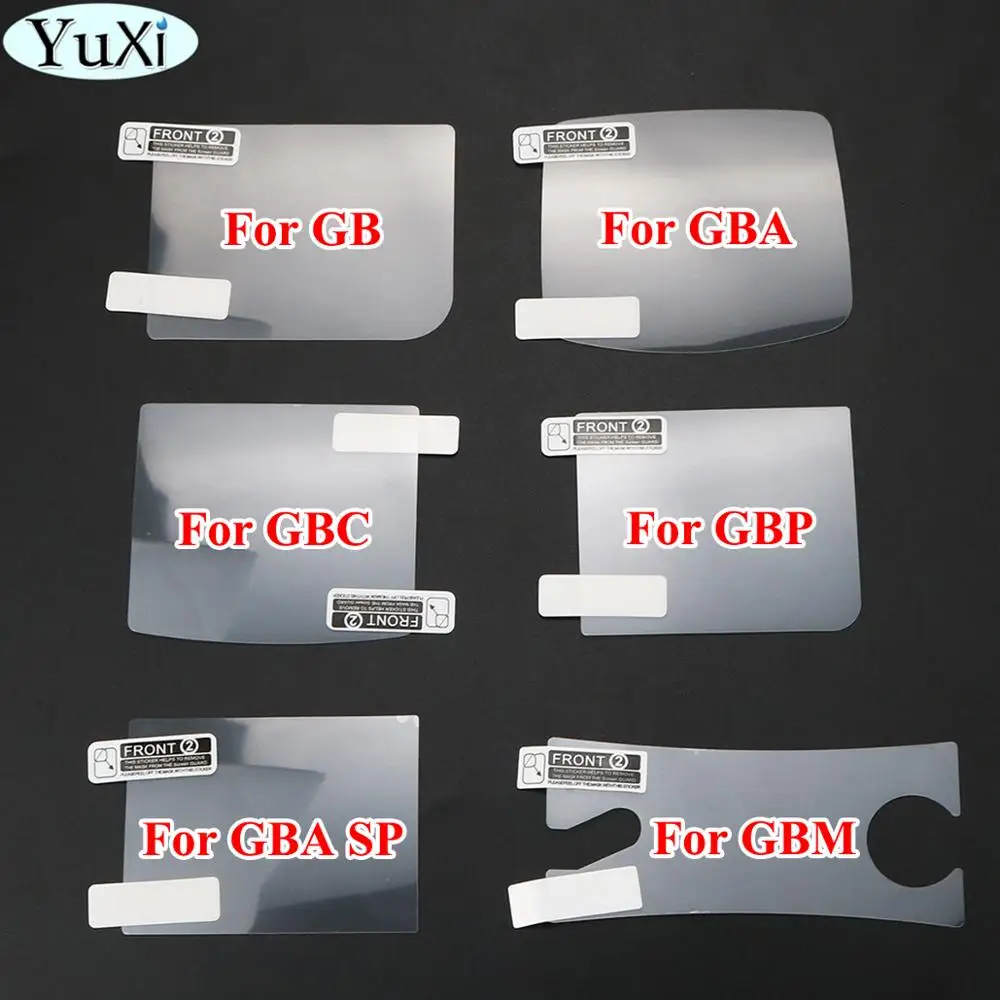 YuXi LCD Screen Protector Protective Film for Gameboy Color for GBA GBA SP GBC GB GBP for GBM Plastic Clear Protective Film