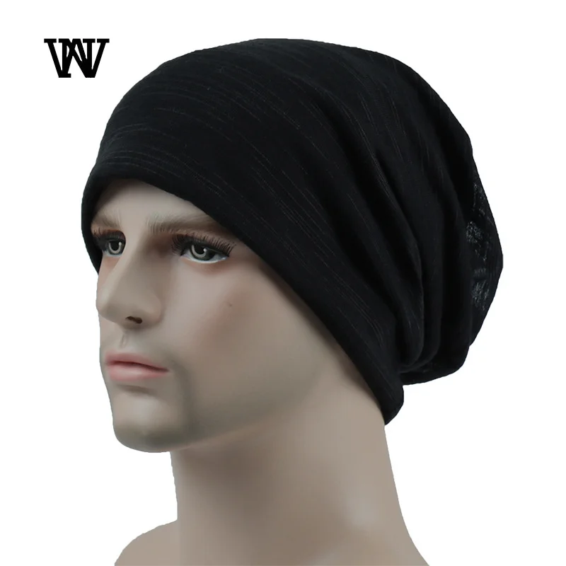 7 couleur rayé Skullies bonnets pour hommes femmes chapeau 2019 printemps et automne respirant Turban chapeau coton Pile casquette Skullcap TTM-CZX7