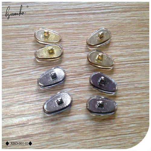 Imagen 2 del producto Lymouko 2 par/lote gafas de silicona doradas antideslizantes almohadillas para la nariz de semillas de melón cómodas almohadillas para la nariz de Metal de silicona de goma
