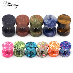 Alisouy 2 Pieces New Earrings Fashion Jewelry Women's Ear Stud Barbell Piercing Punk Men Earrings 10 color studs piercing