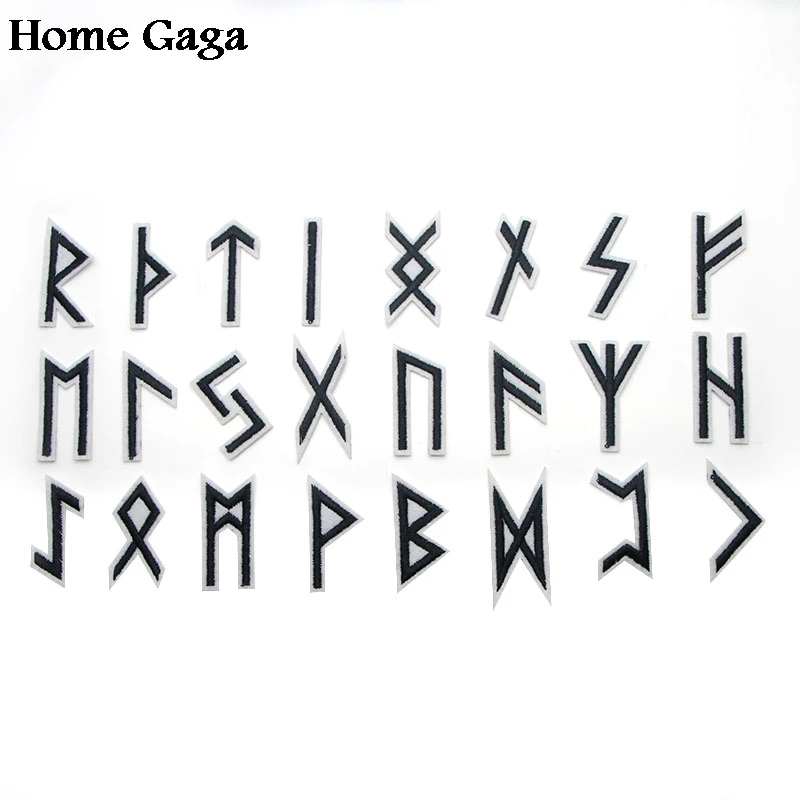 Homegaga Vikings Runes 24pcs Applique patches stickers pour sewing bag jersey clothing para clothes badges iron on tshirt  D0947