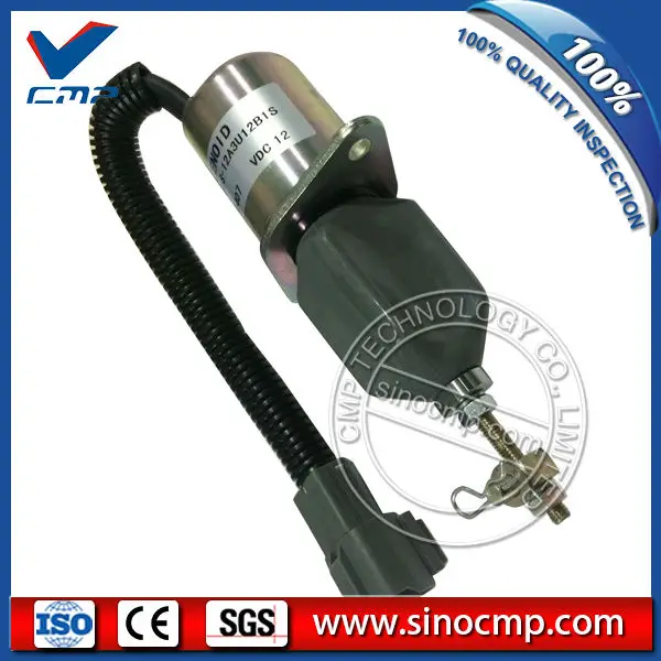 12V R60-5 fuel stop solenoid switch 129953-77811 1751ES-12A3UC12B1S, shut off flameout solenoid for Hyundai