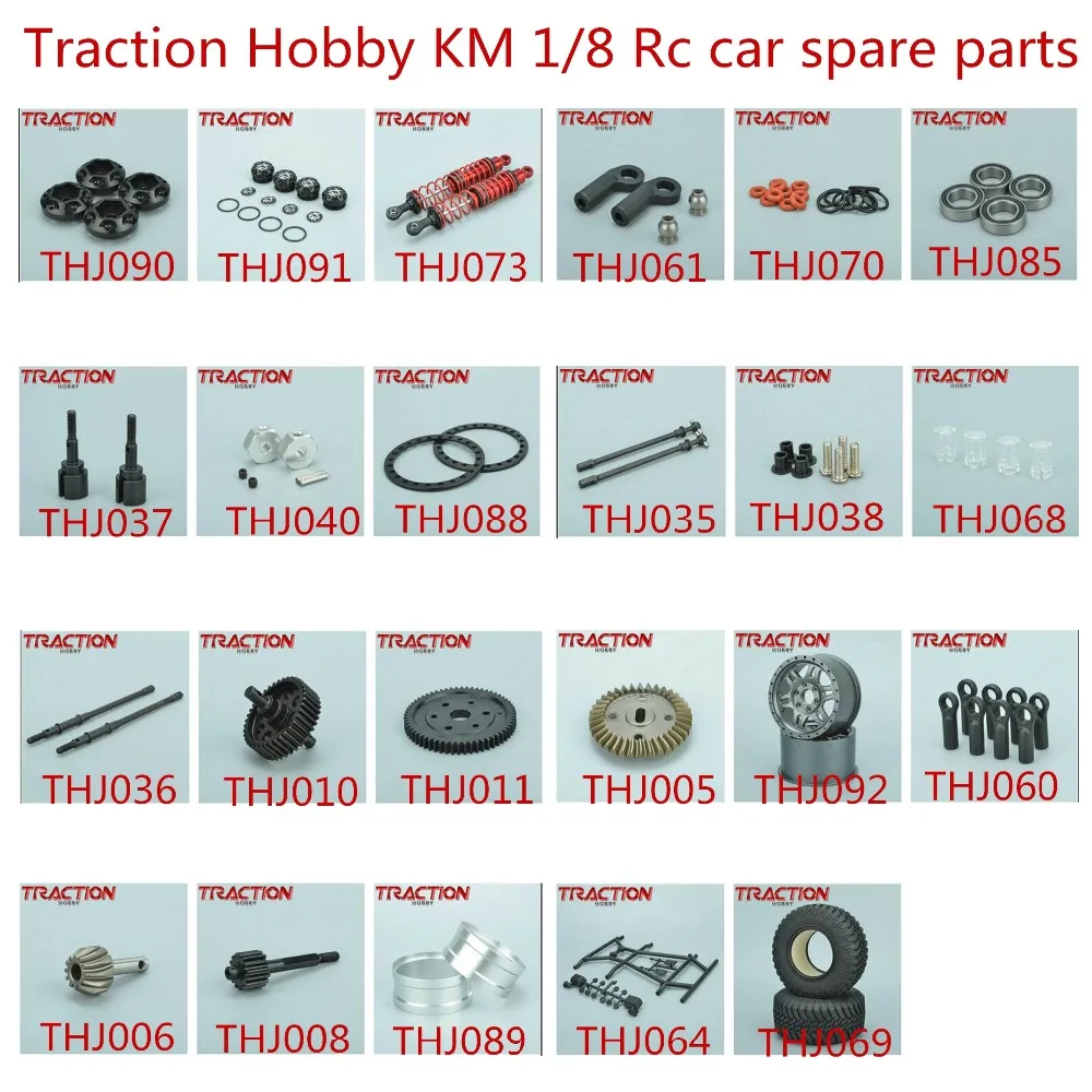 Traction Hobby KM 1/8 Rc car spare parts Wheel frame Shock absorber Bearing Ball buckle Drive shaft cup Adapter gear tire etc