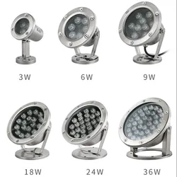 Led Ip68 Pond Light Swimming Pool Fish Tank Underwater Lights For Pools Install Landscape Lighting Fixtures RGB Spot light lamp