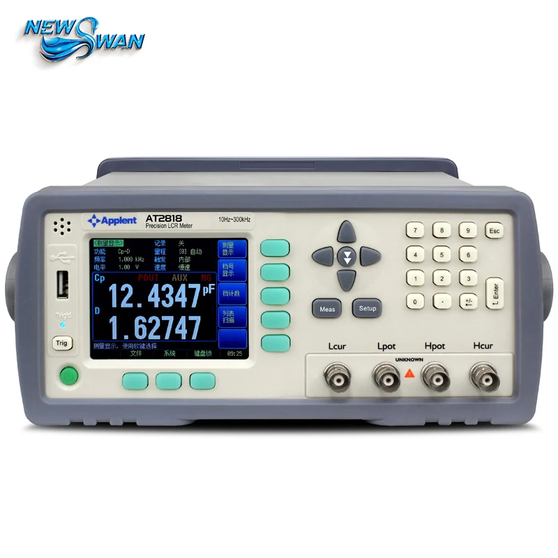 

High-precision 0.05% Resolution 0.001Hz Digital LCR Meter 10Hz-300KHz Comparator Function TFT LCD USB AT2818