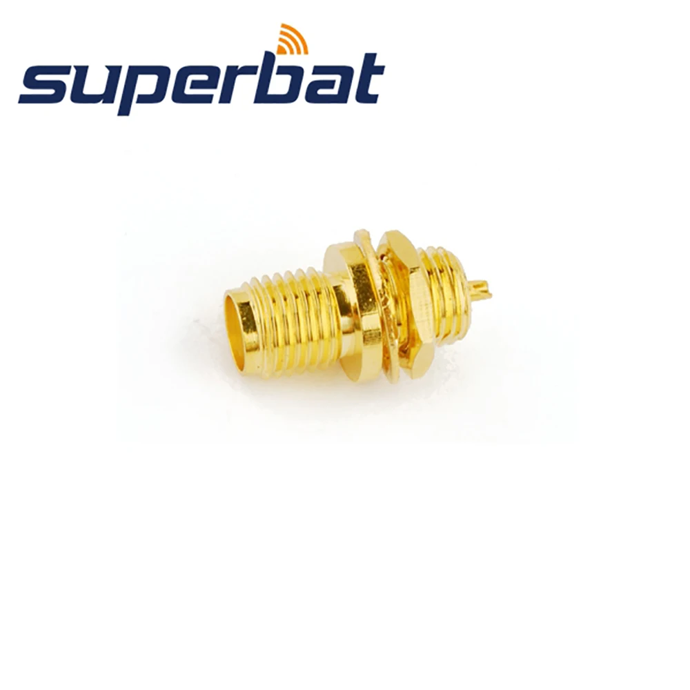 Superbat SMA Bảng Điều Khiển Gắn Nữ Cổng Kết Nối Vách Ngăn Với Mỏ Hàn Cúp Thẳng RF Đồng Trục Cổng Kết Nối