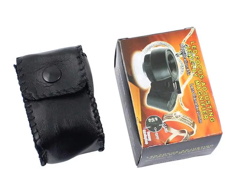 Imagem -05 - Vezes 21 mm Foco Led Iluminado Ajustável Lupa 45x Bolso Lupa Mini Plástico Jóias Selo de Leitura Vidro 45