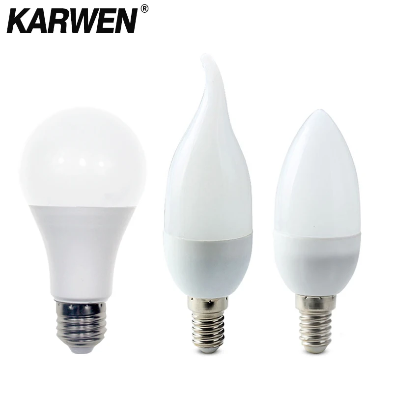 High power LED Bulb E27 E14 Lamp 3W 5W 7W 9W 12W 15W 18W AC220 240V Cold White Warm White High Brightness Lampada LED Light