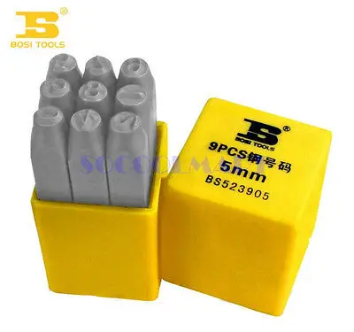 

1pcs 8mmDia Super Hard Steel Numeric Emboss Punch 0-9 Arab No. Stamp Set