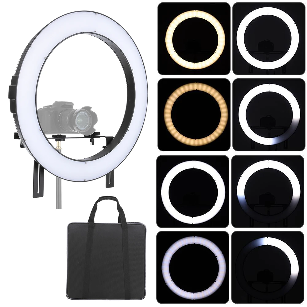 Falconeyes DVR-512DVC Ring Light Camera LED Vedio Light  CRI90+ Adjustable 3200K-5600K for Photography Studio Outdoor Lighting