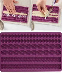 3D Pearl Knit Rope Silicone Fondant Mould Cake Border Decorating Molds Gumpaste Kitchen DIY Baking Decorating Cake Tools