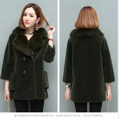 แฟชั่นฤดูหนาวผู้หญิง Faux Fur Coat Thicken Warm Big ขนสัตว์ปลอมขนสัตว์หญิง Slim คู่ Casual Outwear l1303