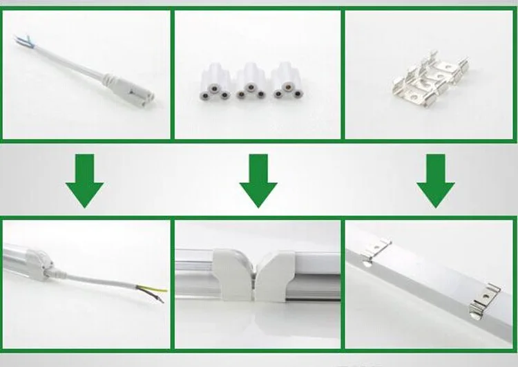 Imagem -05 - Integraram o Tubo em Forma de v do Diodo Emissor de Luz 4ft 5ft 6ft 8ft Smd 2835 85265v Conduziu a Lâmpada Fluorescente do Tubo do Diodo Emissor de Luz da Iluminação 25 Peças 28w 32w 42w 60w t8