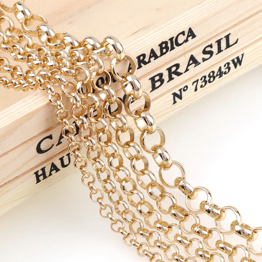 5 6 7 8 10mm Link Opened Aluminum Rolo Chains Loop Link Metal For Accessories Bracelet Necklace Cable  Diy Jewelry Findings