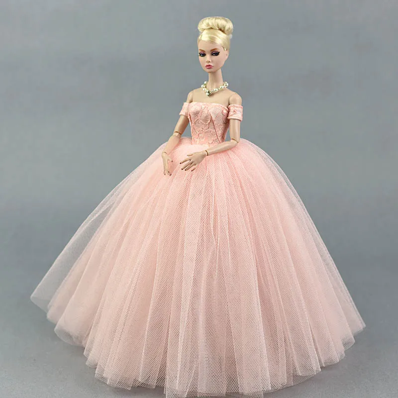 Pink Wedding Dress for Barbie Doll Princess Evening Party Clothes Wears Long Dresses Doll Clothes for Barbie Dollhouse image 3