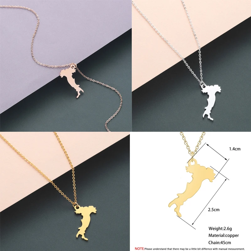 Chandler Hot World Map Necklace Stainless Steel Globe Italy America Africa Country Map Pendant Chokers Clavickle Chain Collars