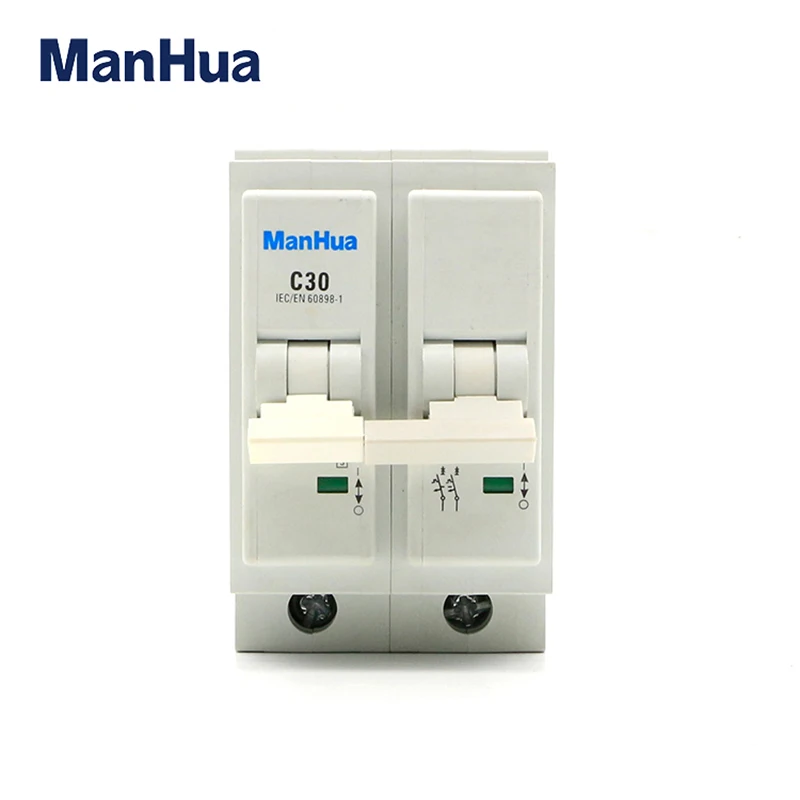 ManHua 63 Amp 6kV Single Phase C30 1P 2P 3P Electrical Symbol Single Phase Motor Protection Miniature Circuit Breaker