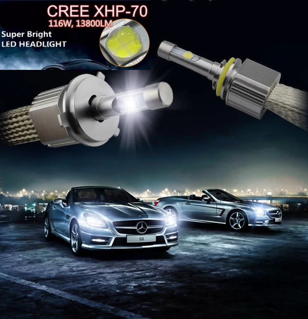 

Car XHP70 Projector Lens Chip LED Headlight Kit Car Bulbs EMC driver H4 H7 H1 H8 H11 9005/06/12 XHP70 LED Headlight Bulb CANBUS