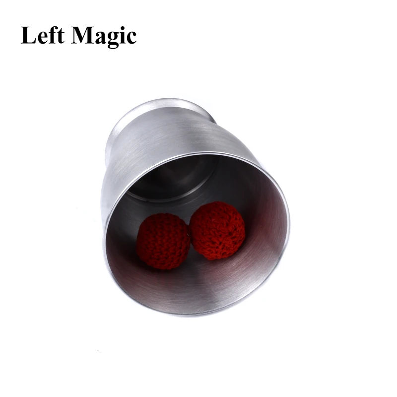 Aluminum Chop Cup (Large Size , Silver) - Magic Tricks Deluxe Wide Mouth Cup And Balls  Close Up Magic Props Magnetic Mentalism