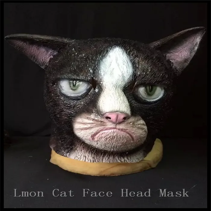 Halloween Party Cosplay Network Popular Anger Cat Mask Party Latex and Cos Animal Mask Performance Latex Cat Head Mask in stock