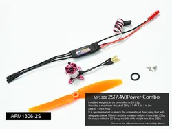 Mini Power System 2S Combo with 1306/1308 Motor, ESC, Servo, Propeller for Wingspan below 800mm, Flying Weight less than 230g