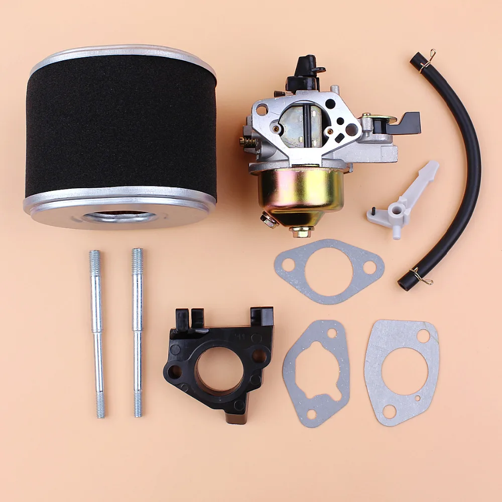 Kit de Parafuso Isolador de Carburador Ajustável e Junta de Filtro de Ar para Motores Honda GX390 GX 390 e Motores Chineses 188F 13HP