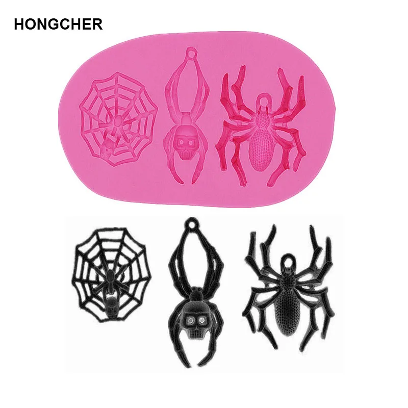 New Halloween Skeleton Spider Web, Spider Fondant Cake Silicone Mold, Chocolate Mold, Decorative Mold, Jelly Pudding Clay Mold.