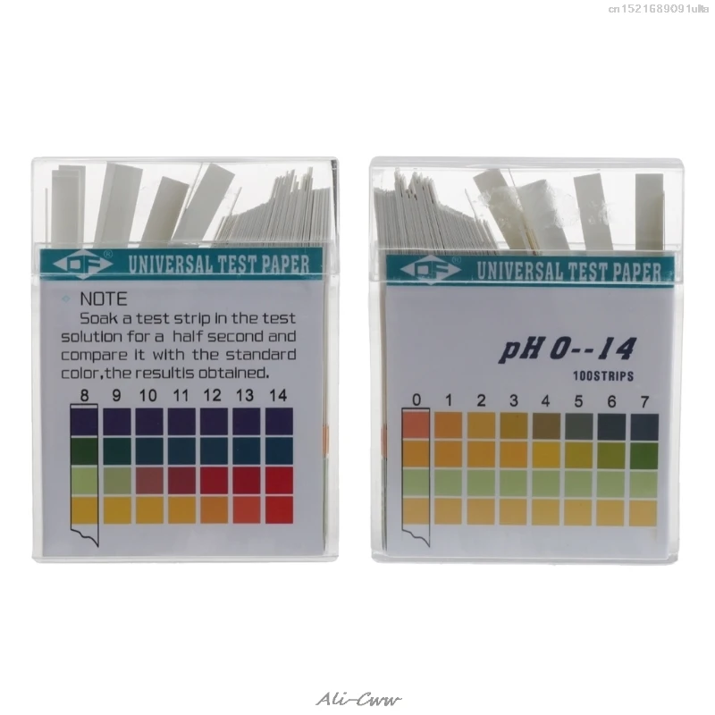 2018 100 Strips 0-14 PH Alkaline Acid Indicator Paper Water Saliva Litmus Testing Kit PH Test Paper