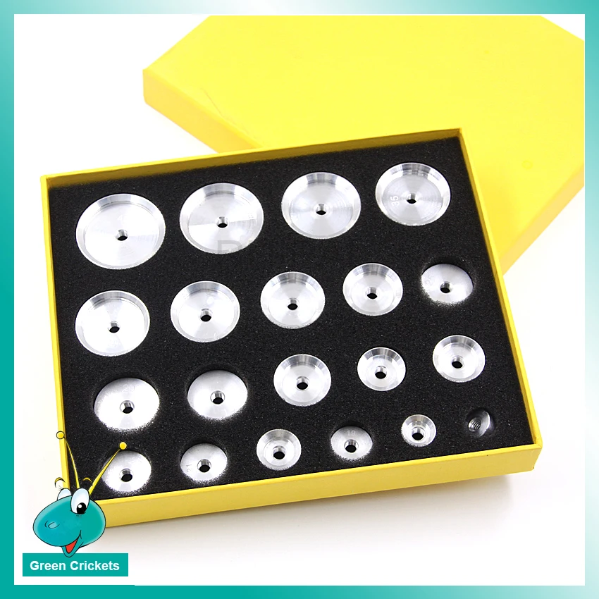 20pcs/set Assort Size 15mm~41mm Watch Press Dies Aluminum Alloy Watch Base Case Press Dies Watch Tool for Watchmakers