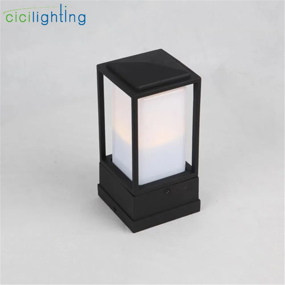 nova luz minimalista para gramado ao ar livre aluminio preto mais branco pc sombra decoracao lampada de parede externa poste de porta lampada de pilar de iluminacao 01