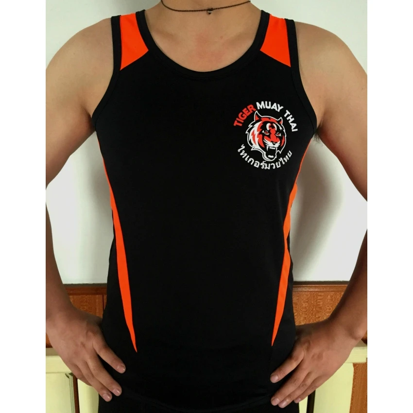 Chaleco de entrenamiento de Muay Thai para hombre, ropa transpirable, absorbente, pantalones cortos de boxeo, jaco, Black Tiger