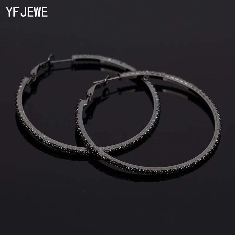 YEJEWE Women Bijoux Classic New Fashion Rhinestone Small&Big Hoop Earrings Woman 6 Color Rhinestone Girl\'s Cute Gift E030