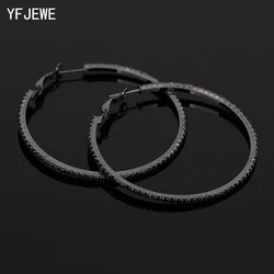 YEJEWE Women Bijoux Classic New Fashion Rhinestone Small&Big Hoop Earrings Woman 6 Color Rhinestone Girl's Cute Gift E030