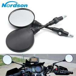 Personalizado preto universal dobrável espelho da motocicleta moto espelhos laterais espelho retrovisor 8mm 10mm para yamaha honda suzuki