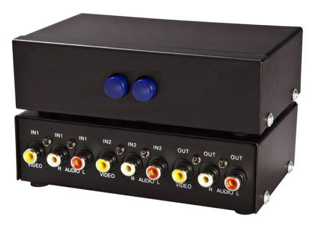 

2 Channel RCA AV Selector 2 In 1 Out Video Audio Switch