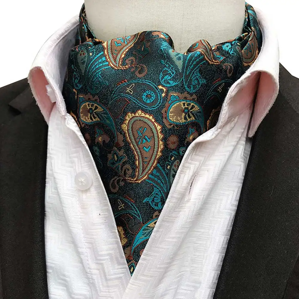 Men Business Cravat Ascot Scarves Colorful Paisley Flower Wedding Party Ties BWTHZ0339