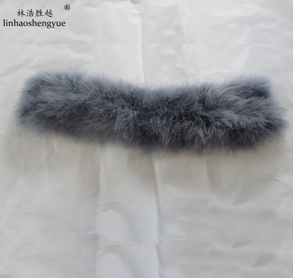 

Linhaoshengyue-Ostrich Hair Fire Feather Fur Collar, 55cm Long