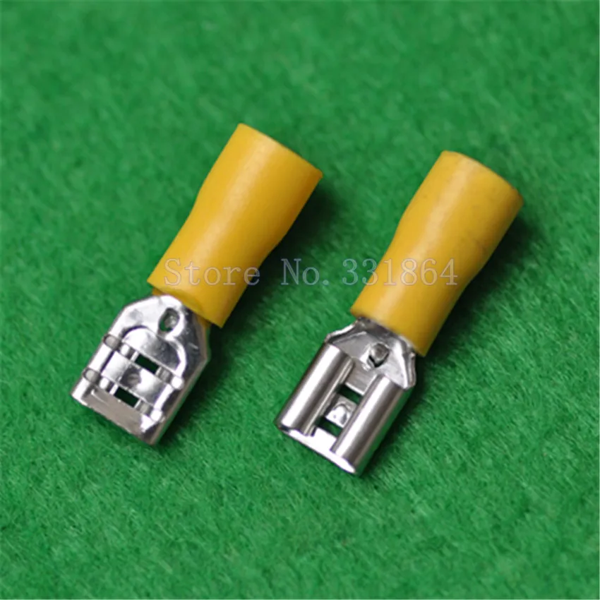 500pcs 6.3mm 5.5 square 250 female terminal pre-insulated female terminal block plug thread ear connector