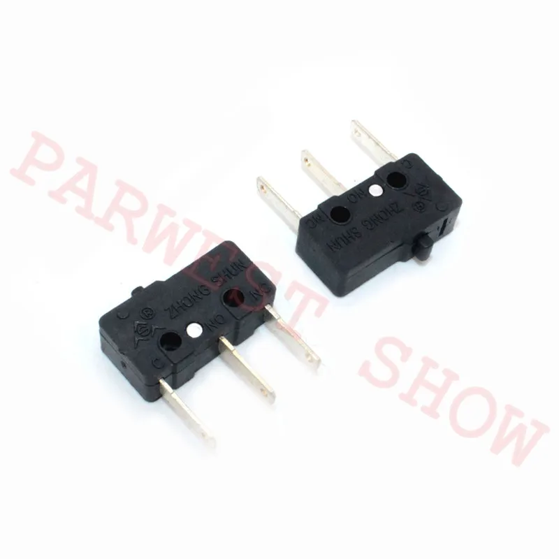 100pcs/lot 3 Pins microswitch Arcade Push Button AC 125V 5A 250V 3A Miniature Micro Switch E-Switch SPDT 1 NO 1 NC microswites