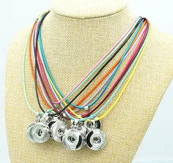 Fashion trendy Simple colorful rope snap necklace 42cm snap jewelry fit 18mm snap buttons wholesale DJ0164