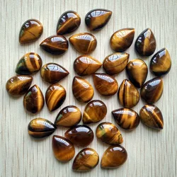 Wholesale 50pcs 13x18mm high quality Natural tiger eye Stone drop CABOCHON CAB teardrop Beads for jewelry making DIY beads free