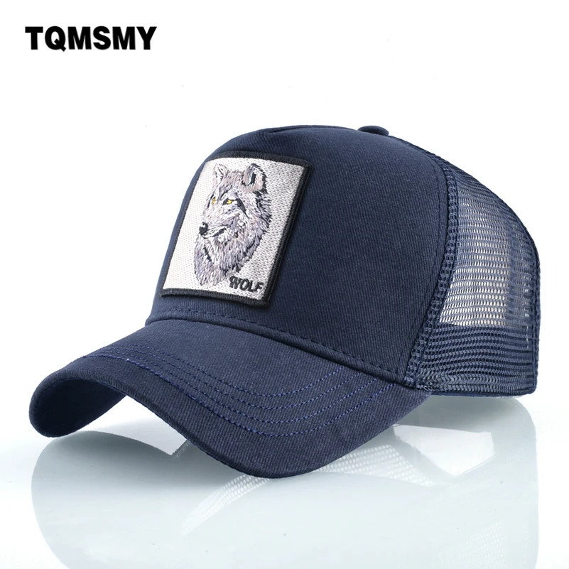 Embroidery Wolf pattern caps for mem Cotton Breathable Mesh Baseball Cap women Snapback Hip Hop cap Sun visor Bone Gorras