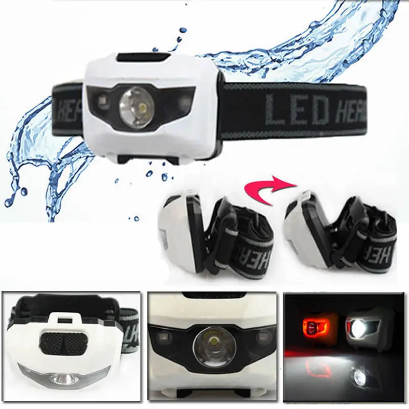 1x 900Lumen 4Mode Waterdicht R3 + 2LED Koplamp Koplamp Torch Light Koplamp