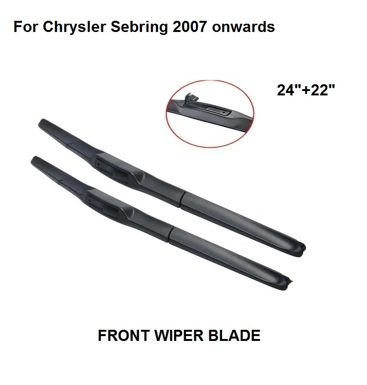 

Wiper Blades For Chrysler Sebring 2007 onwards 24"+22" Wipers Blade Accessories For Auto Rubber Windshield Wiper