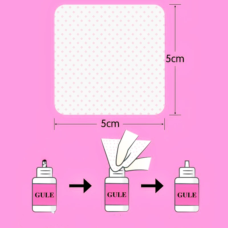 200PCS Tücher Papier Baumwolle Wimpern Kleber Entferner Wischen Mund Der Kleber Flasche Verhindern Verstopfen Kleber Reiniger Pads Lash verlängerung – Detail 19