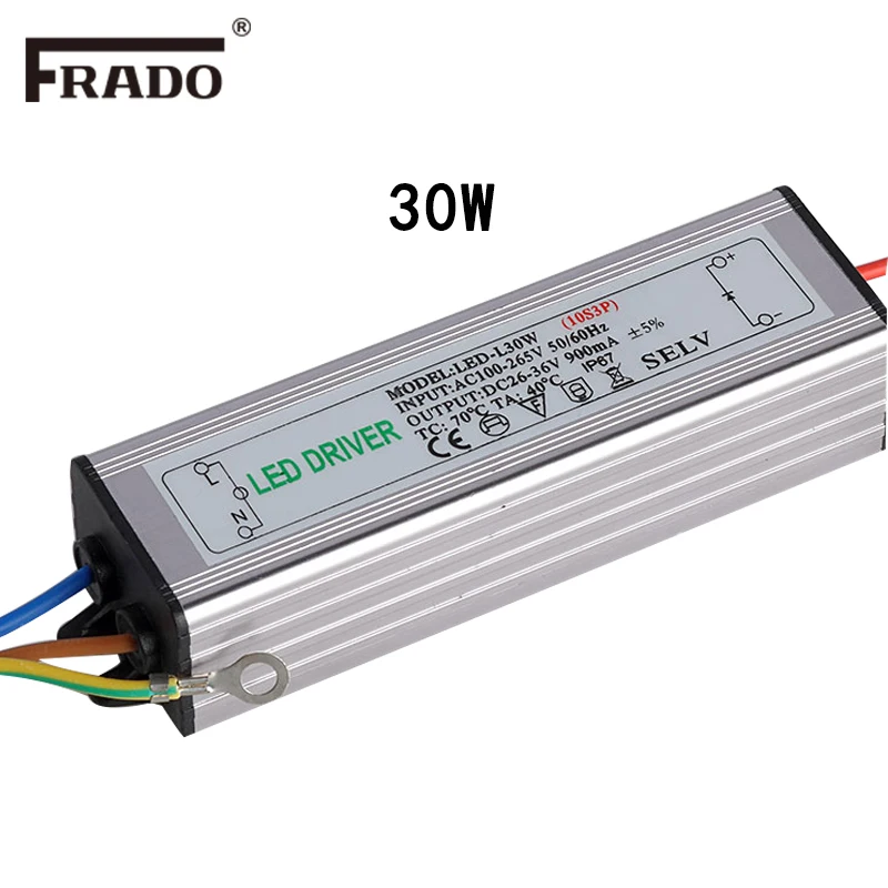 Sterownik LED 10W 20W 30W 50W 70W Konwertuj AC85-265V na DC22-38V Bez migotania Sterownik LED DIY do reflektora światła halogenowego IP67 Wodoodporny