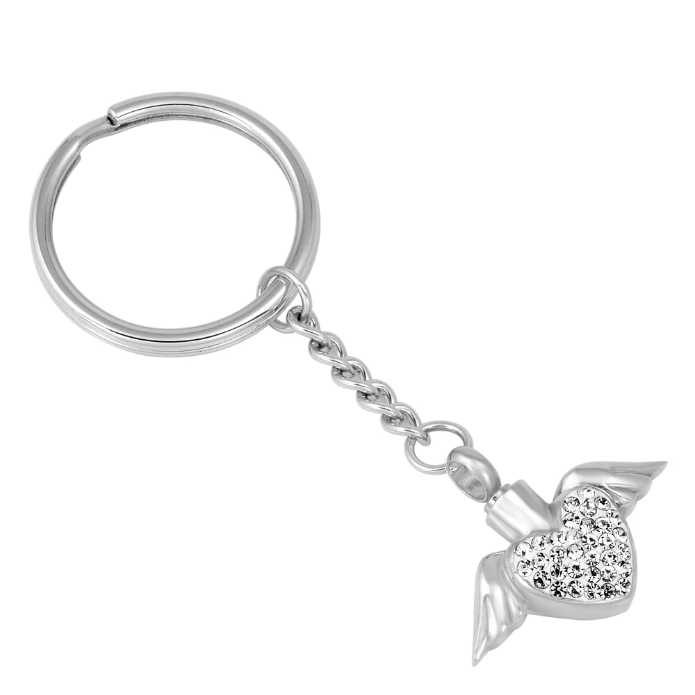 

ijk2037 Heart Cremation Urn Pendant Ash Memorial Jewelry For Pet/Human Ashes Ash Holder Key Chain Jewelry