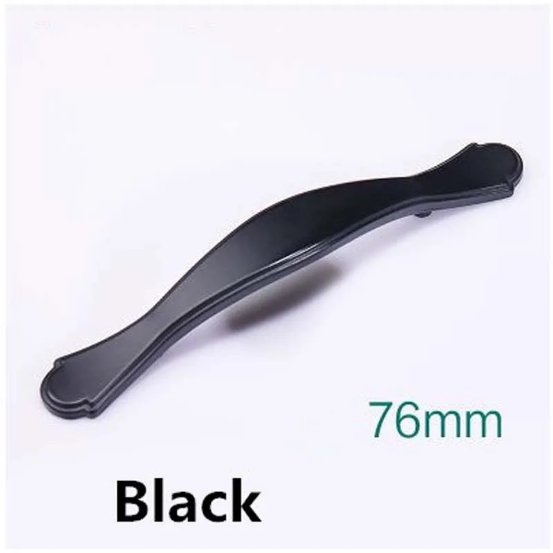 

moderm simple black furniture handles 76mm drawer kitchen cabinet pull handle 3" black dresser cupboard door knob